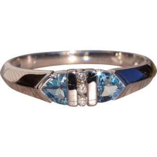 SOLD - The 31st Avenue: Modern Aquamarine and Diamond Ring in White Gold