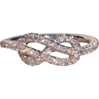 SOLD - The 52nd Avenue: Gabriel & Company White Gold Diamond Knot Ring