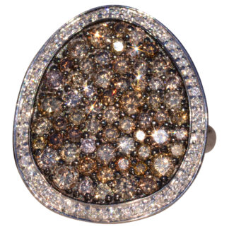 The 66th Avenue: Zeghani Signed Colored Diamond and White Diamond Cocktail Ring