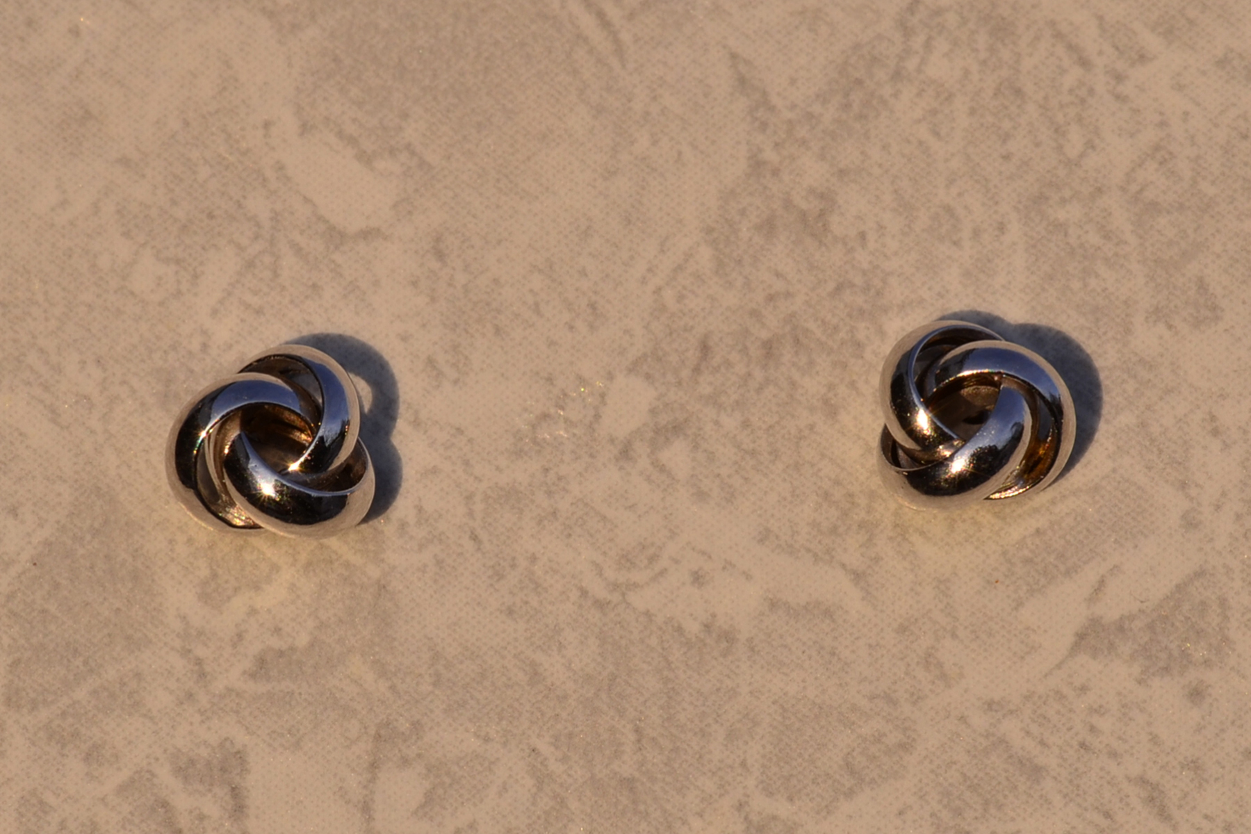 SOLD - The 24th Avenue: Love Knot Earrings in White Gold - Image 2