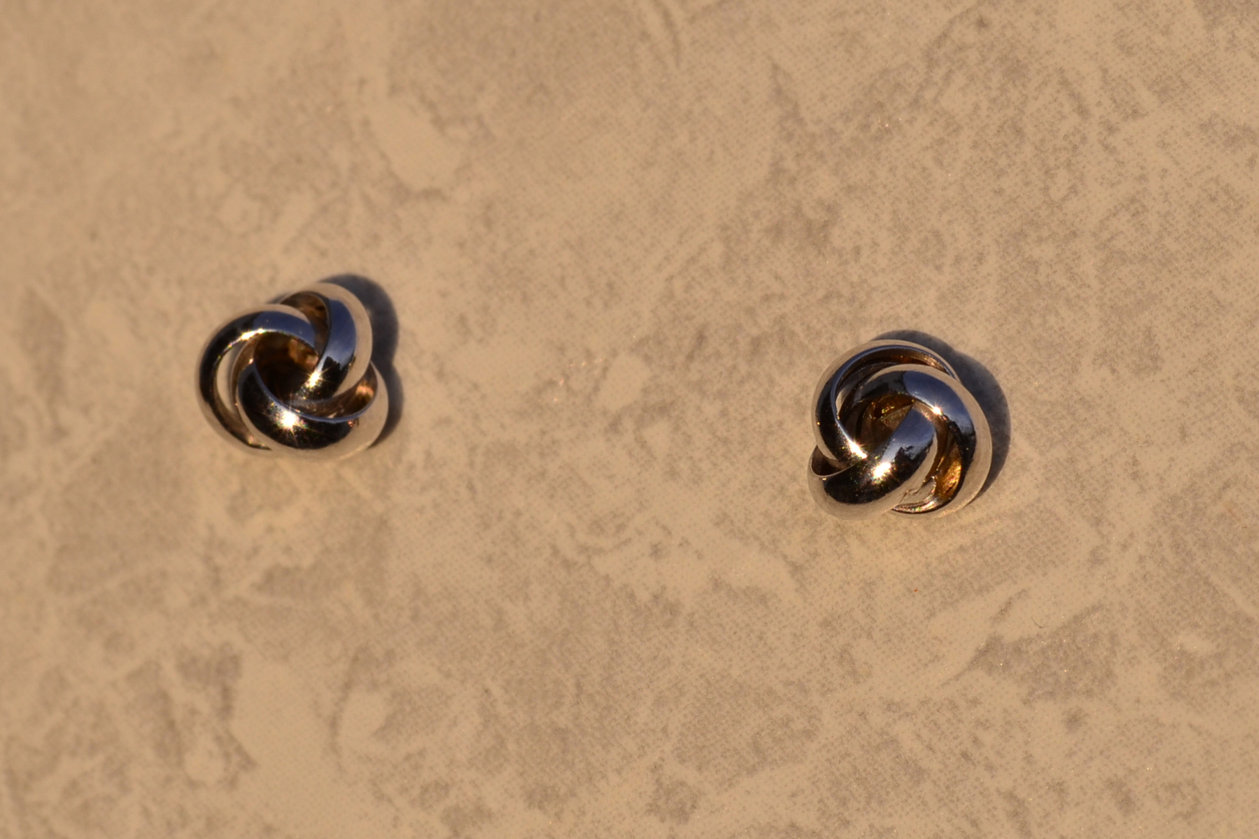 SOLD - The 24th Avenue: Love Knot Earrings in White Gold - Image 3