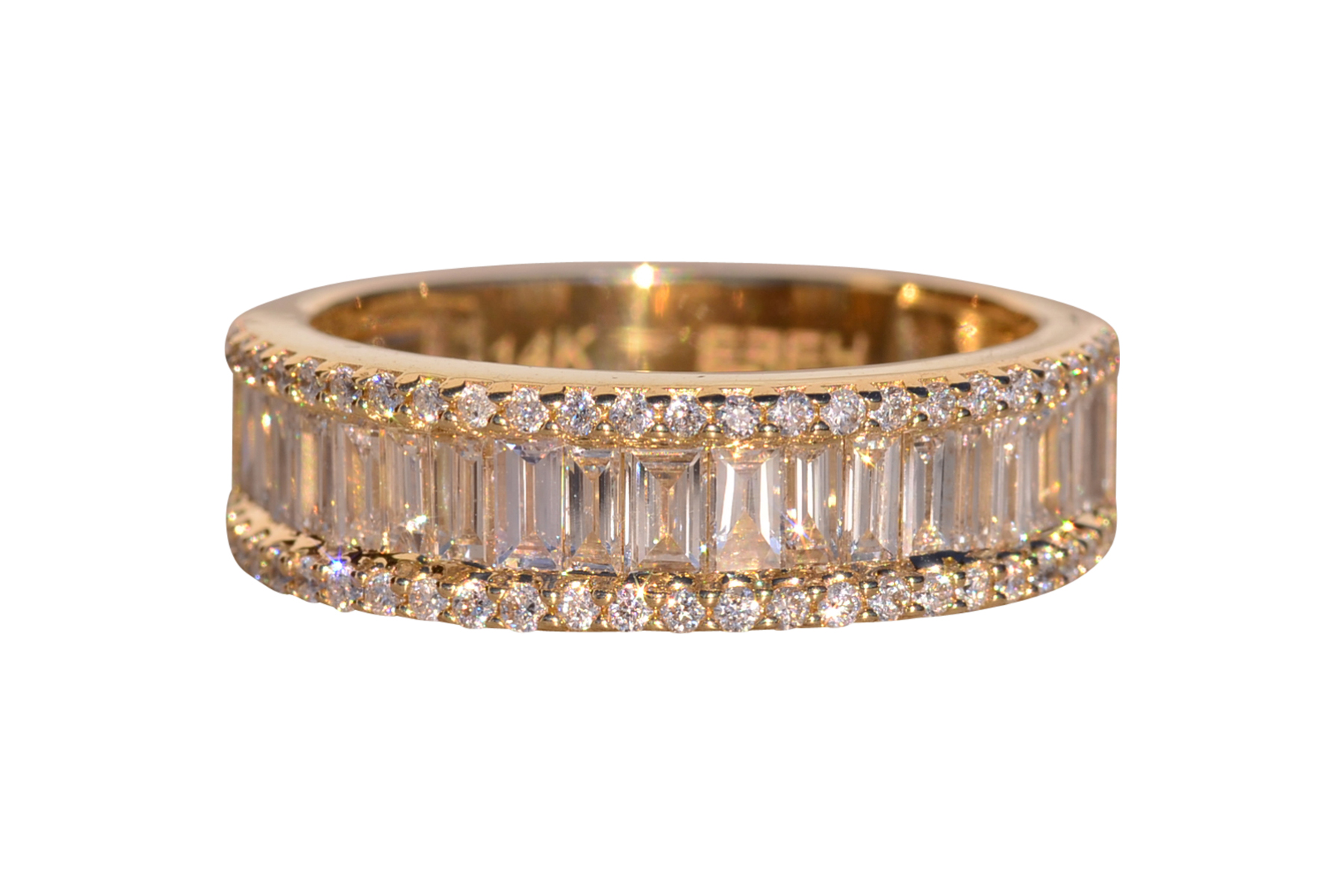 The 67th Avenue: Effy Signed Straight Baguette and Round Brilliant Cut Natural Diamond Band