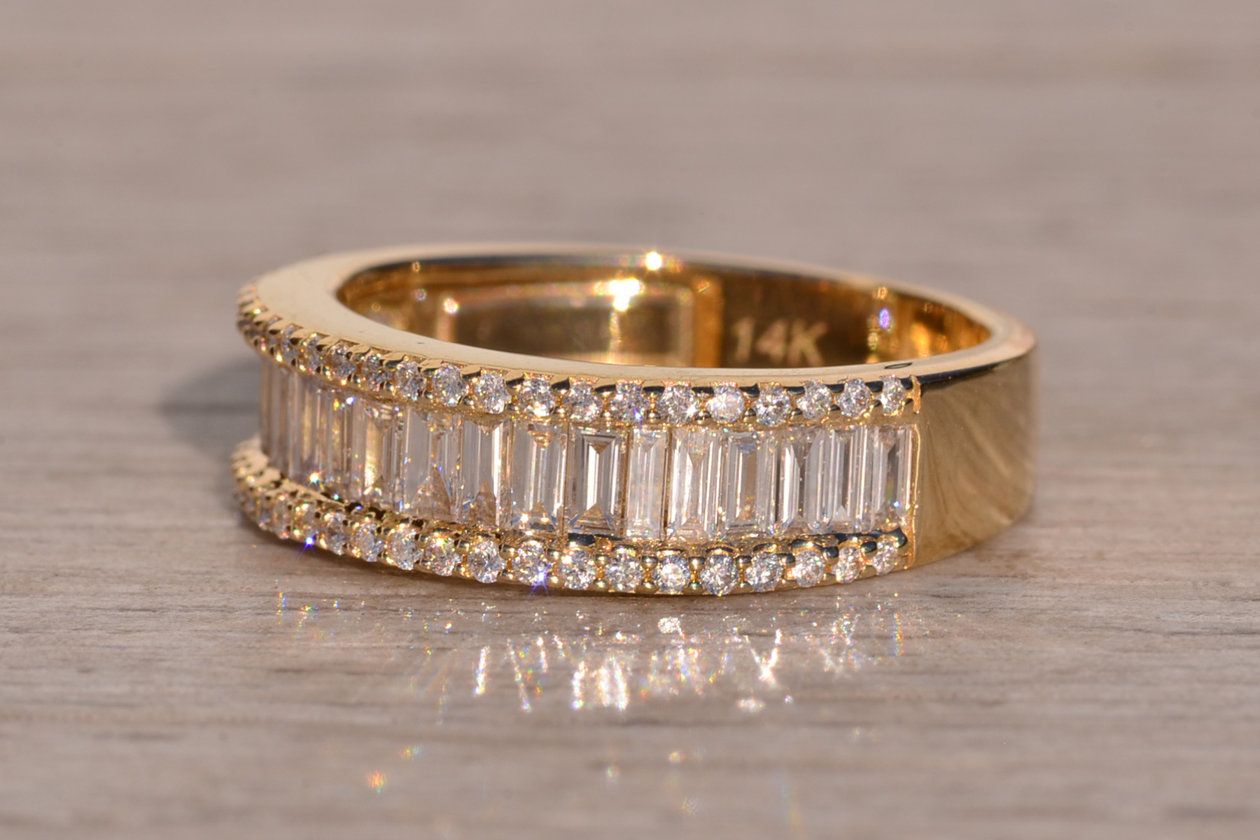 The 67th Avenue: Effy Signed Straight Baguette and Round Brilliant Cut Natural Diamond Band - Image 3