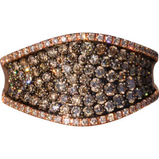 The 56th Avenue: Zeghani Signed Colored and White Diamond Ring in Rose Gold