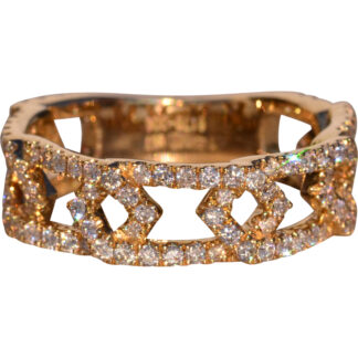 The 44th Avenue: Diamond Set Curb Link Ring in Yellow Gold