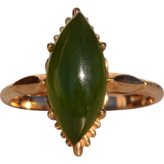 SOLD - The 62nd Avenue: Mid Century Jade Ring in Yellow Gold