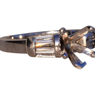 Natural Diamond Baguette Mounting in White Gold