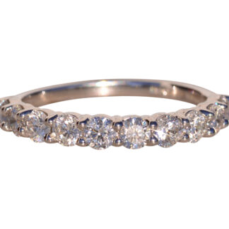 The 2nd Avenue: White Gold Shared Prong Natural Diamond Stackable Band
