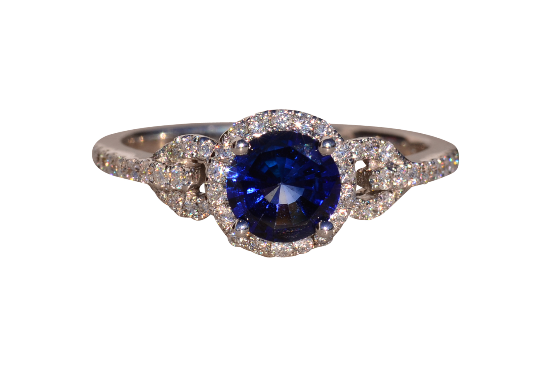 The 13th Avenue: Sapphire and Natural Diamond Ring in White Gold