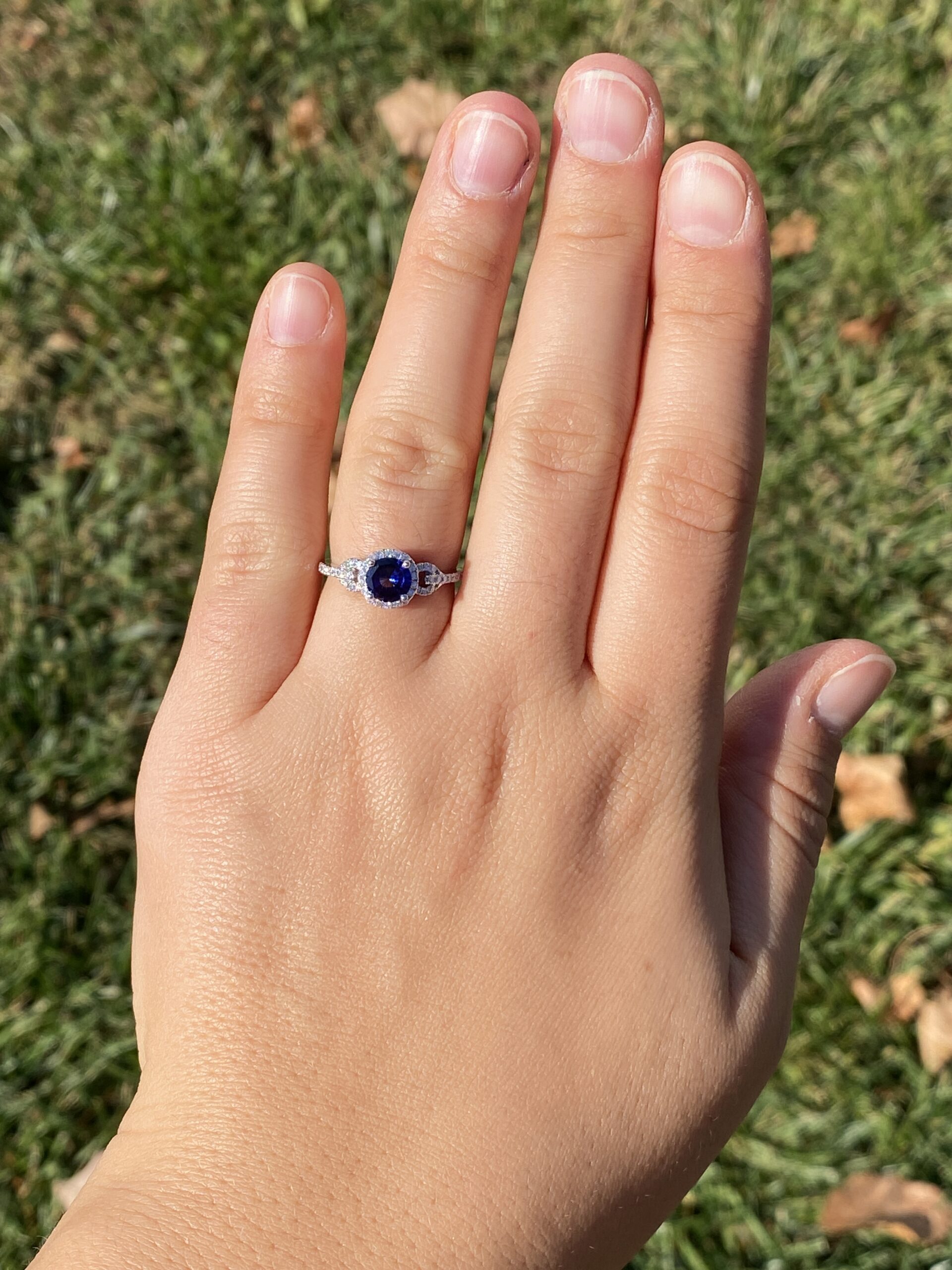 The 13th Avenue: Sapphire and Natural Diamond Ring in White Gold - Image 8