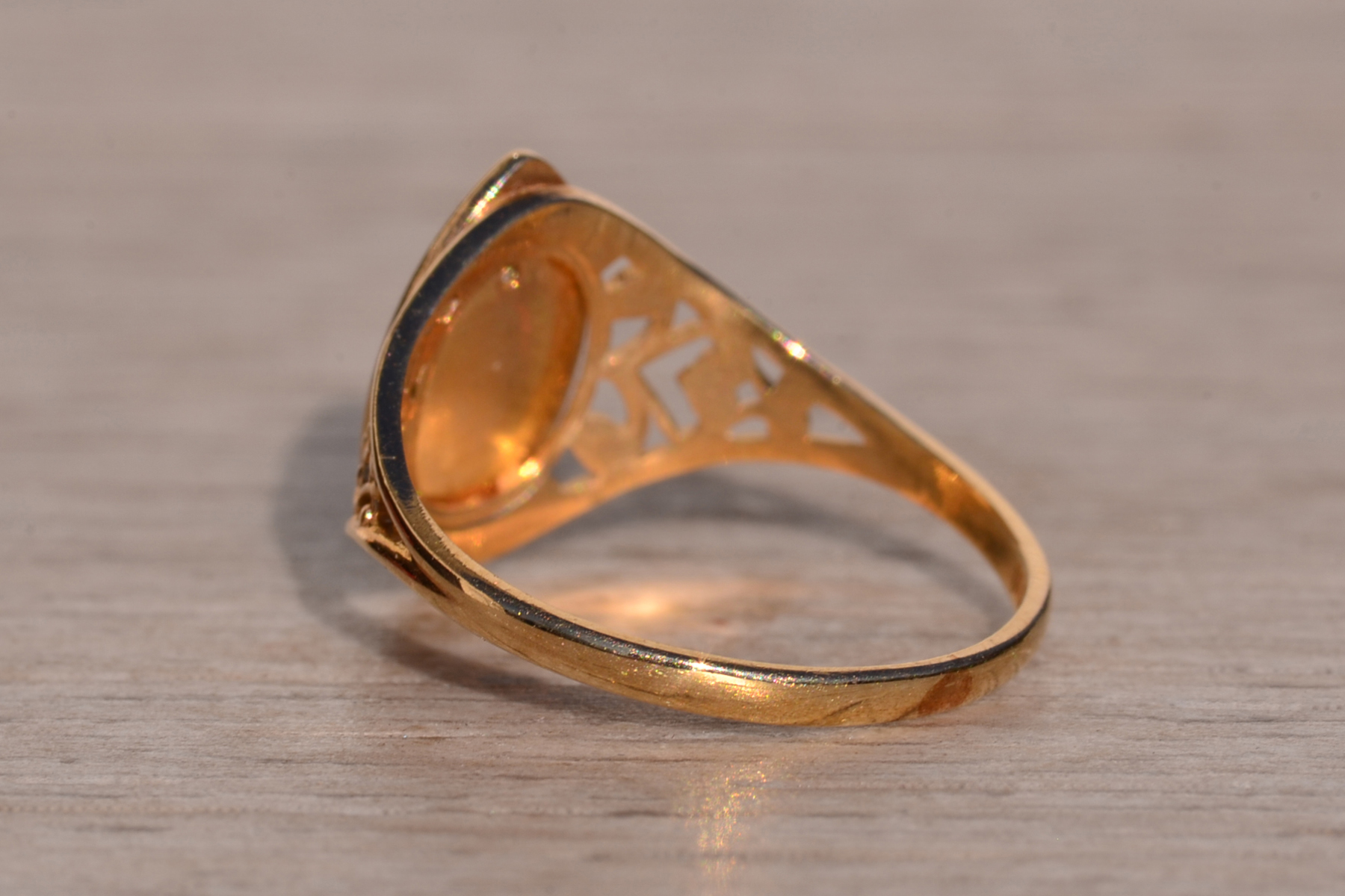 The 19th Avenue: Navette Shaped Signet Ring with Natural Diamond - Image 4