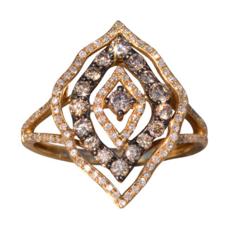 The 76th Avenue: Colored Diamond Cocktail Ring in Yellow Gold