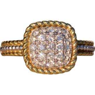 The 109th Avenue: Pave Set Natural Diamond Ring with Roped Edges