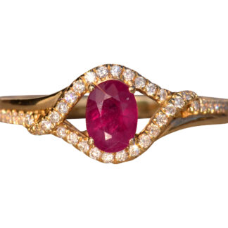 The 85th Avenue: Natural Ruby and Diamond Ring in Yellow Gold