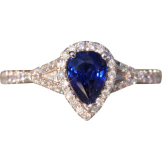 The 100th Avenue: Natural Sapphire and Diamond Ring in White Gold