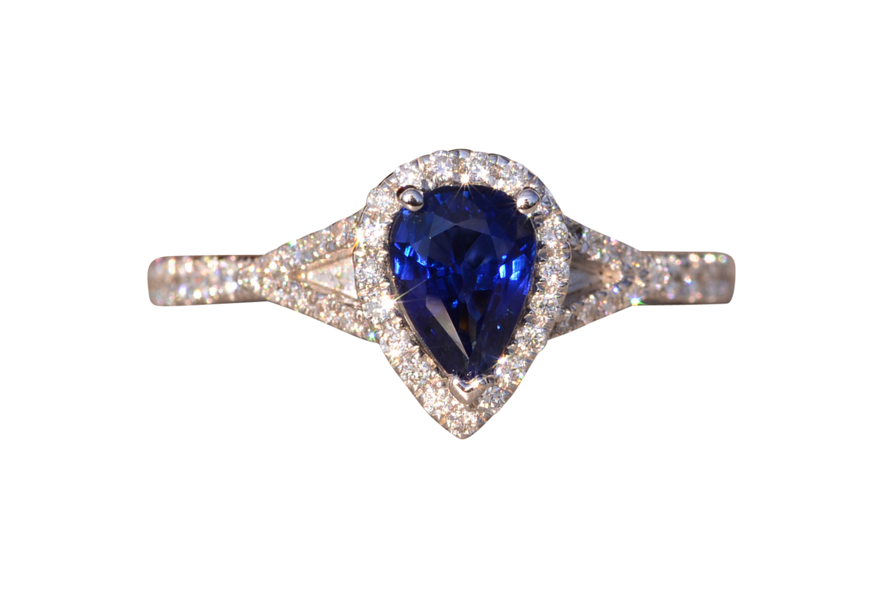 The 100th Avenue: Natural Sapphire and Diamond Ring in White Gold
