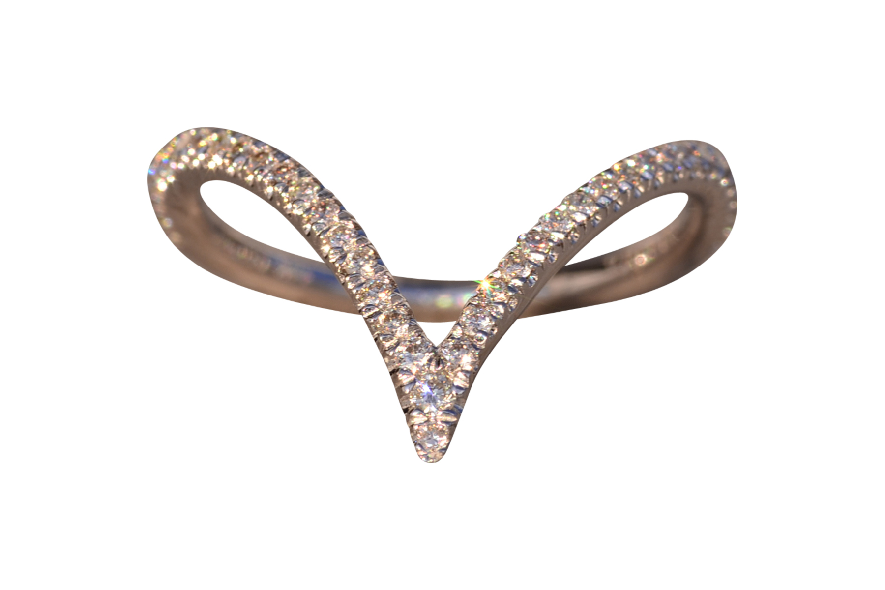 The 99th Avenue: Gabriel and Company Chevron Band in White Gold