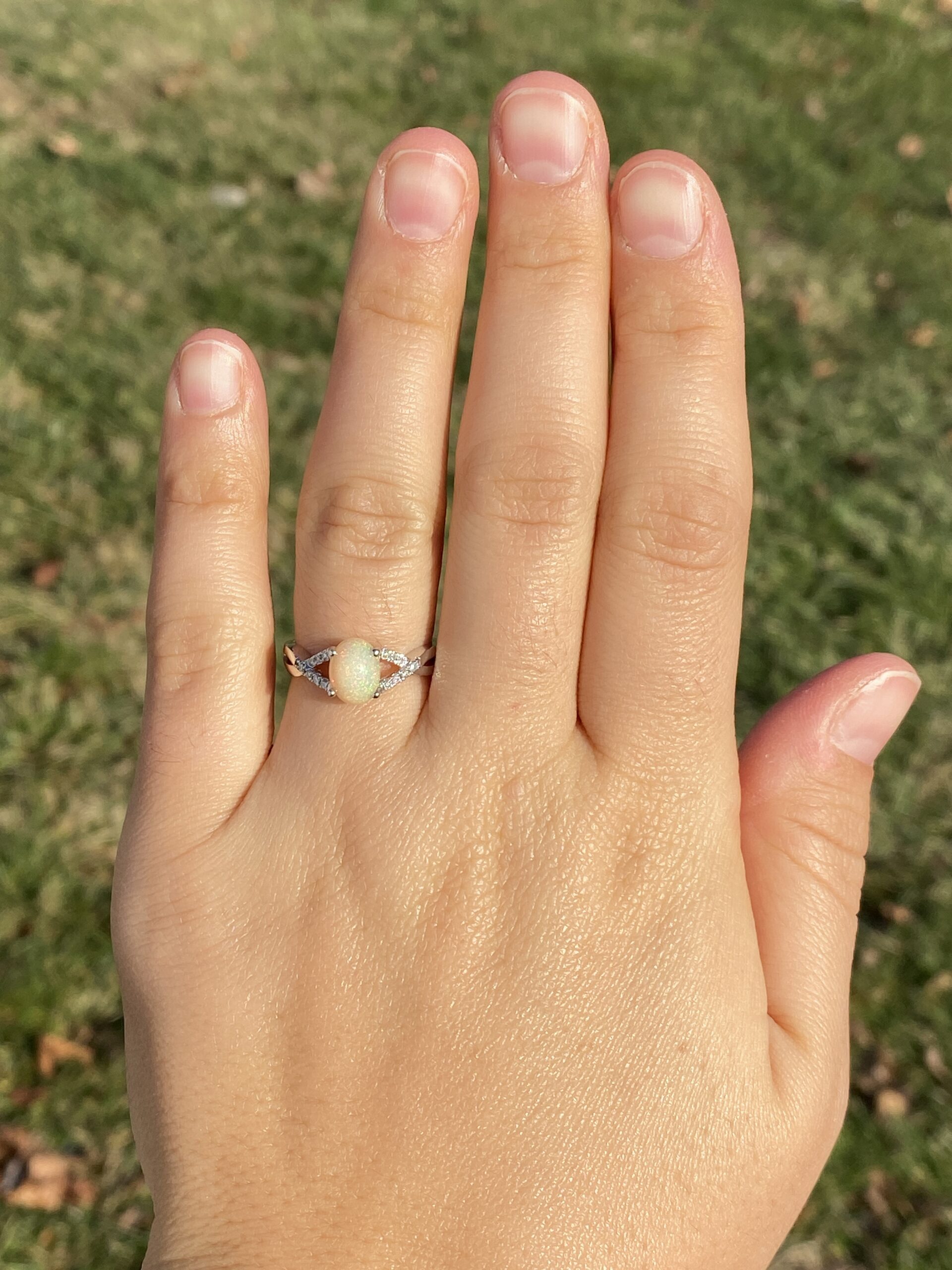 The 107th Street: Opal and Diamond Ring in White Gold - Image 8
