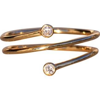 The 111th Avenue: Yellow Gold Spring Ring with Natural Diamonds