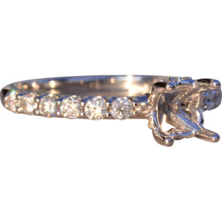 White Gold and Natural Diamond Semi Mount