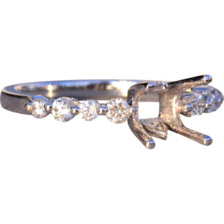 White Gold and Natural Diamond Semi Mount