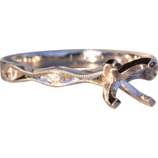 White Gold and Natural Diamond Pinch Semi Mount