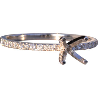 Classic Tapered Shank Semi Mount with Round Brilliant Cut Natural Diamonds