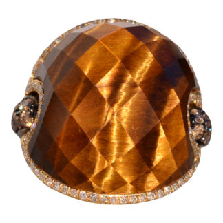 The 152nd Avenue: Checkerboard Cut Tigers Eye Quartz with Natural Diamonds