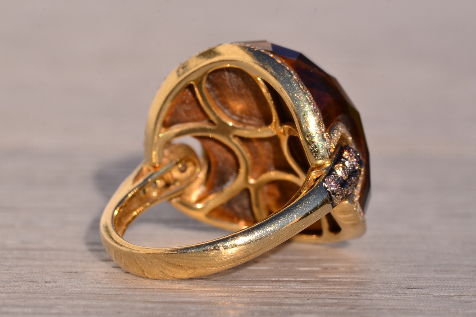 The 152nd Avenue: Checkerboard Cut Tigers Eye Quartz with Natural Diamonds - Image 5