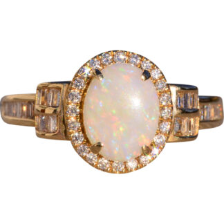SOLD - The 155th Avenue: Effy Signed Australian Opal and Natural Diamond Ring in Yellow Gold