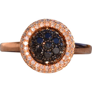 SOLD - The 134th Avenue: Black and White Natural Diamond Ring in Rose Gold