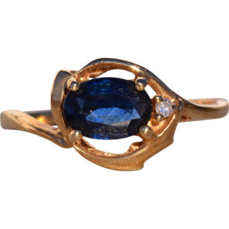 The 147th Avenue: East to West Sapphire and Diamond Ring in Yellow Gold