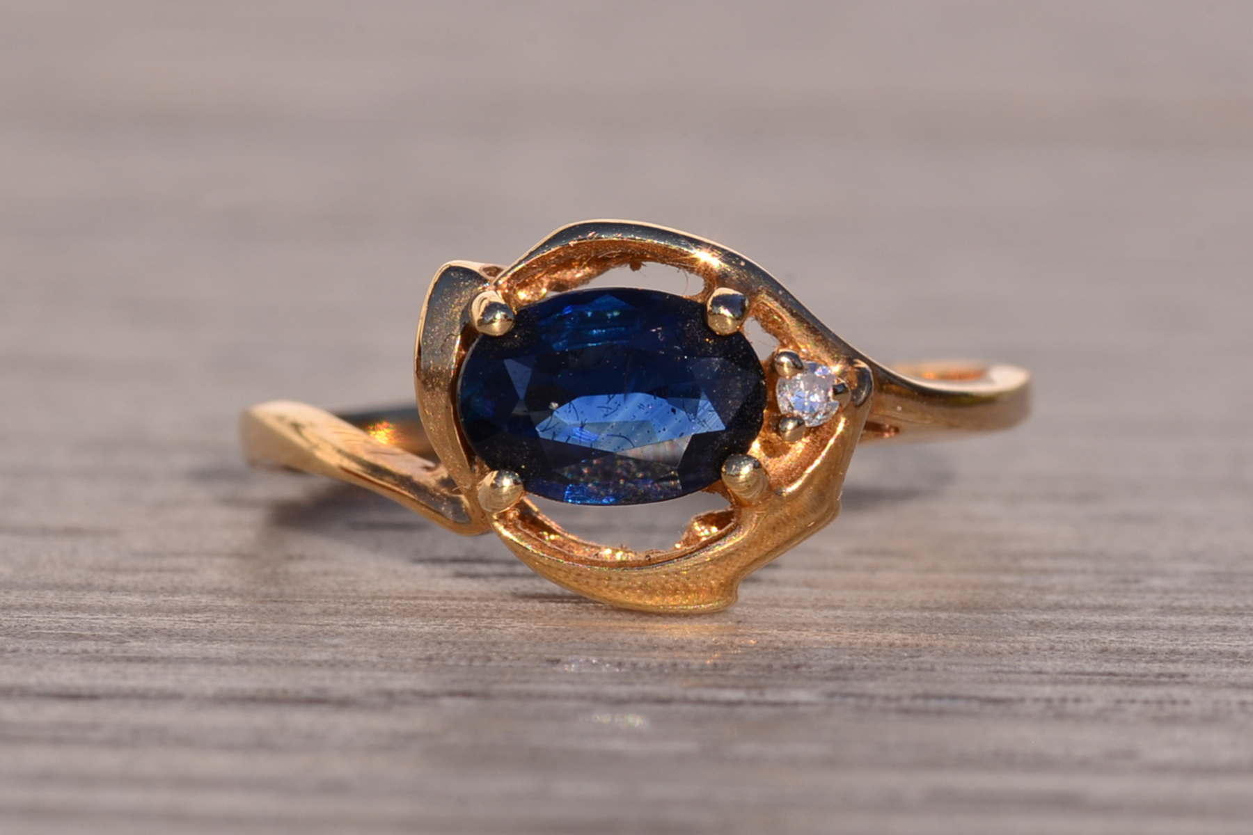 The 147th Avenue: East to West Sapphire and Diamond Ring in Yellow Gold - Image 3