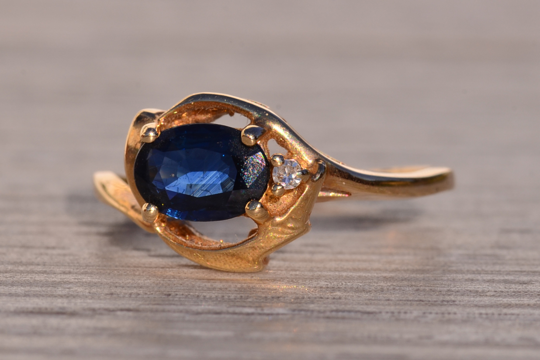 The 147th Avenue: East to West Sapphire and Diamond Ring in Yellow Gold - Image 4