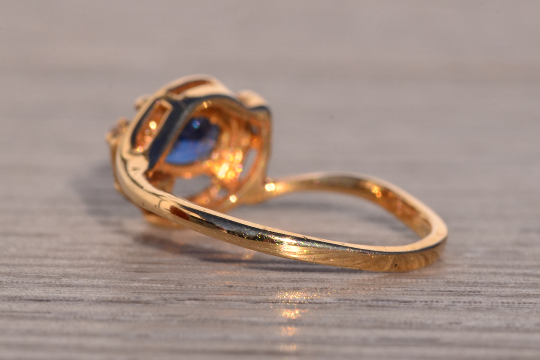 The 147th Avenue: East to West Sapphire and Diamond Ring in Yellow Gold - Image 5
