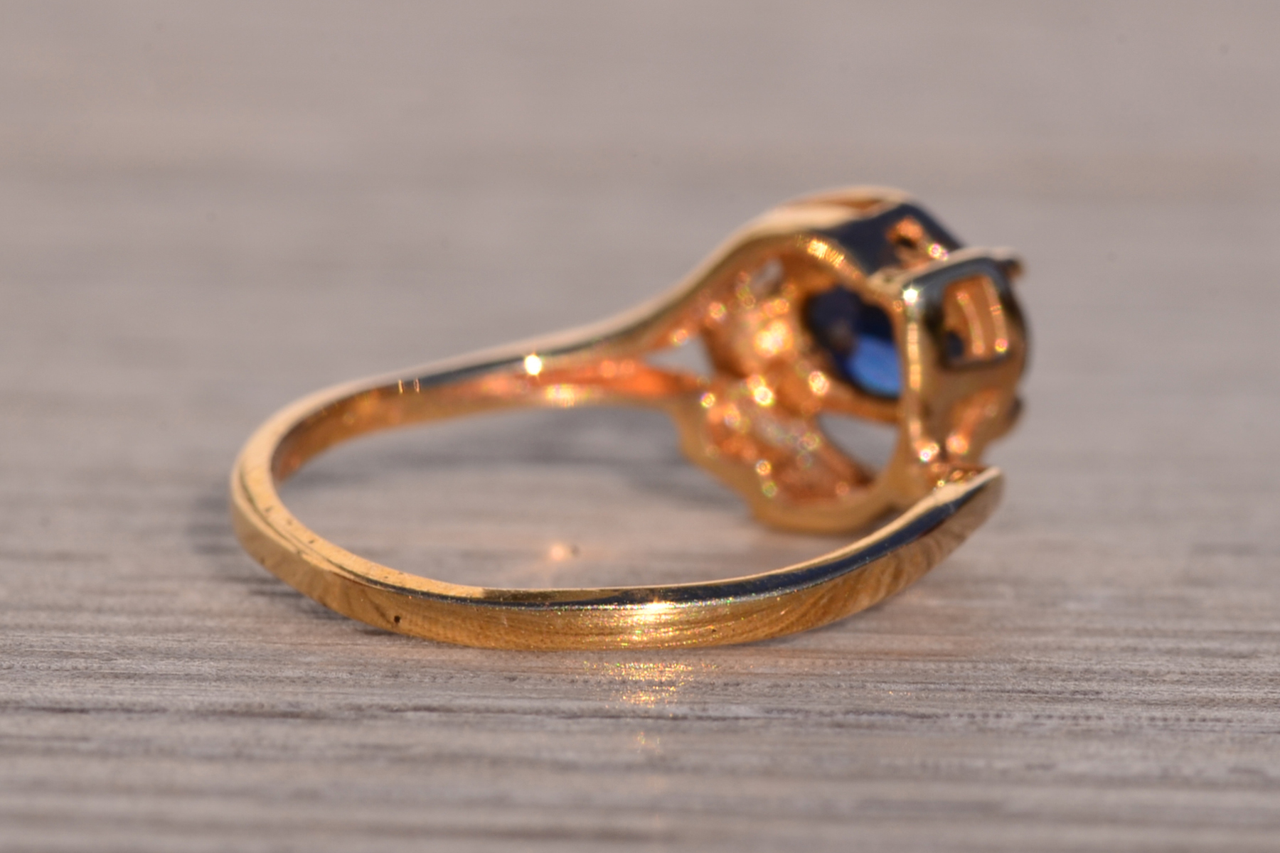 The 147th Avenue: East to West Sapphire and Diamond Ring in Yellow Gold - Image 6