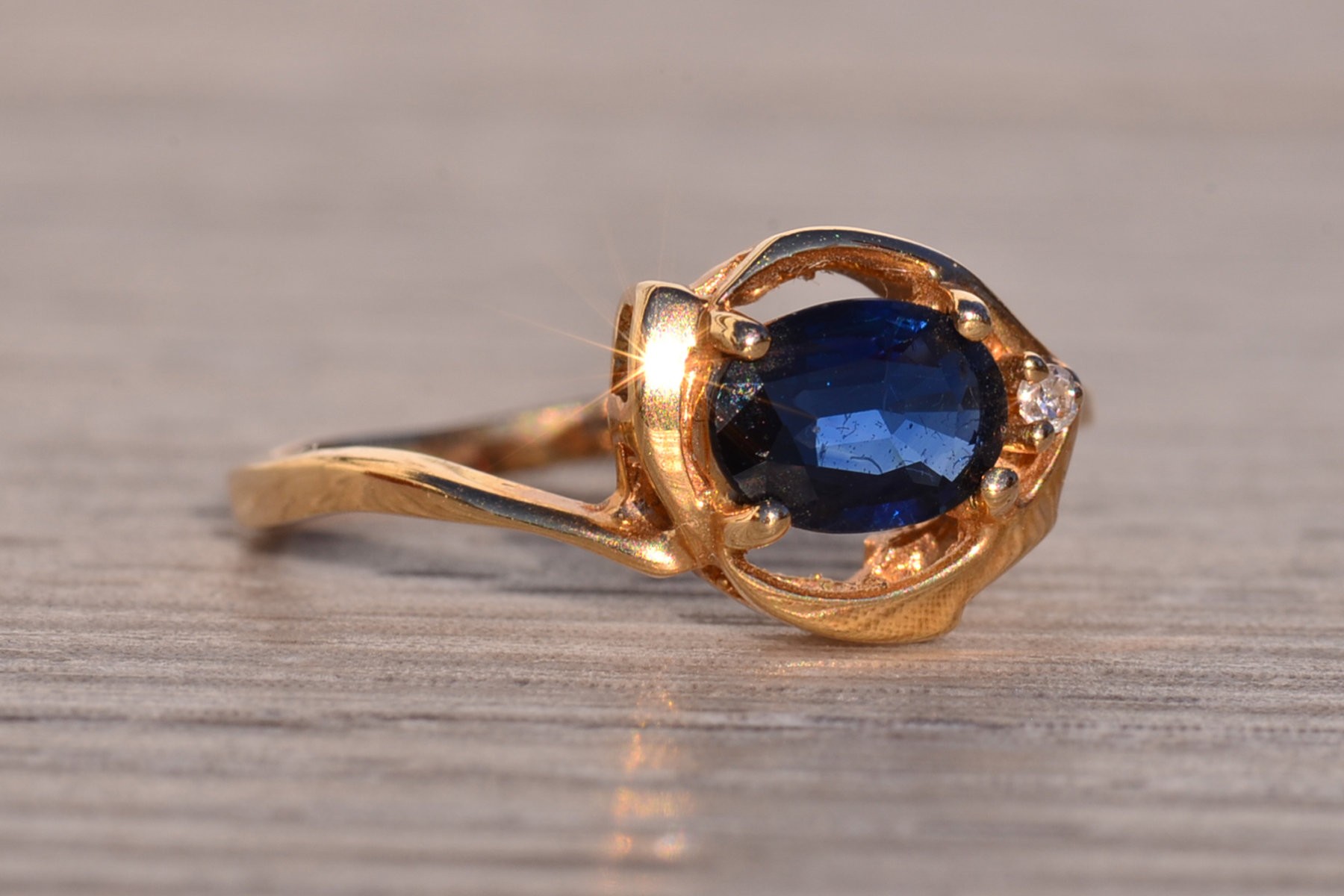 The 147th Avenue: East to West Sapphire and Diamond Ring in Yellow Gold - Image 7