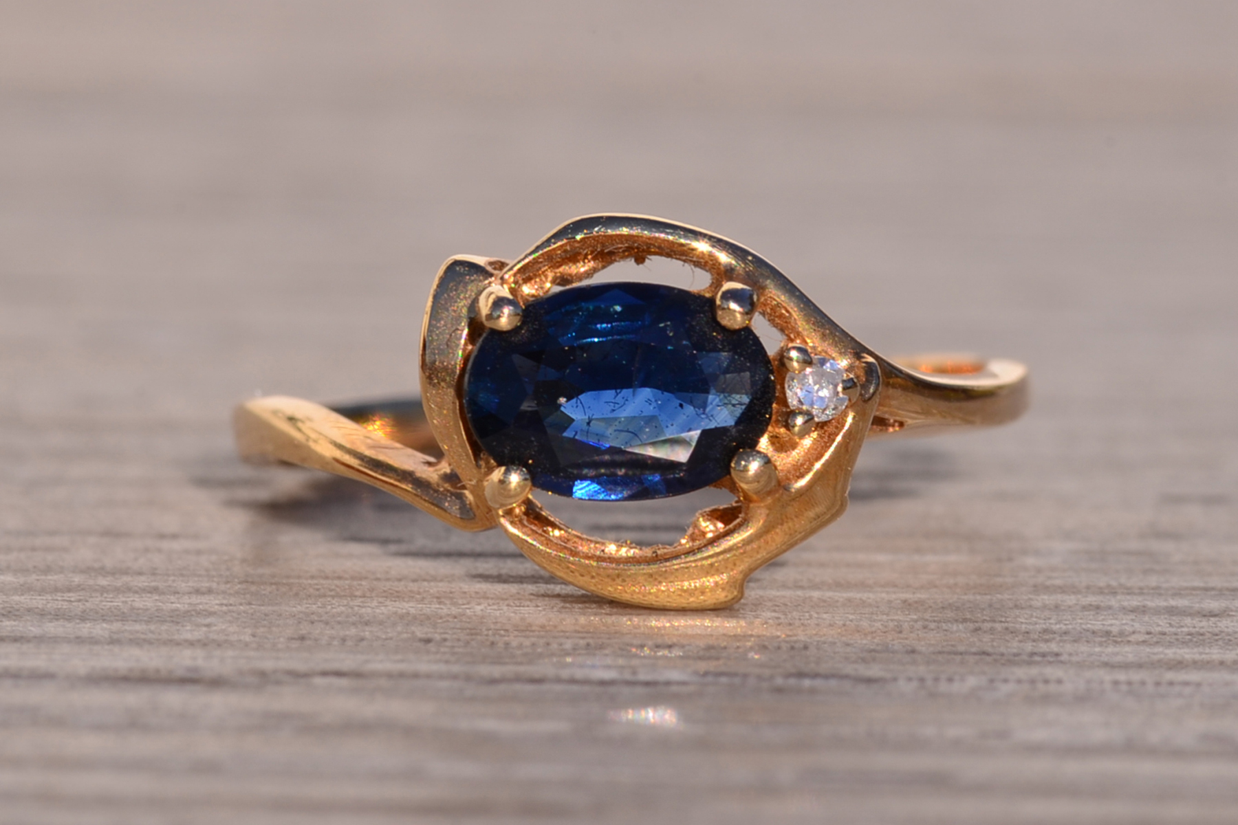 The 147th Avenue: East to West Sapphire and Diamond Ring in Yellow Gold - Image 8