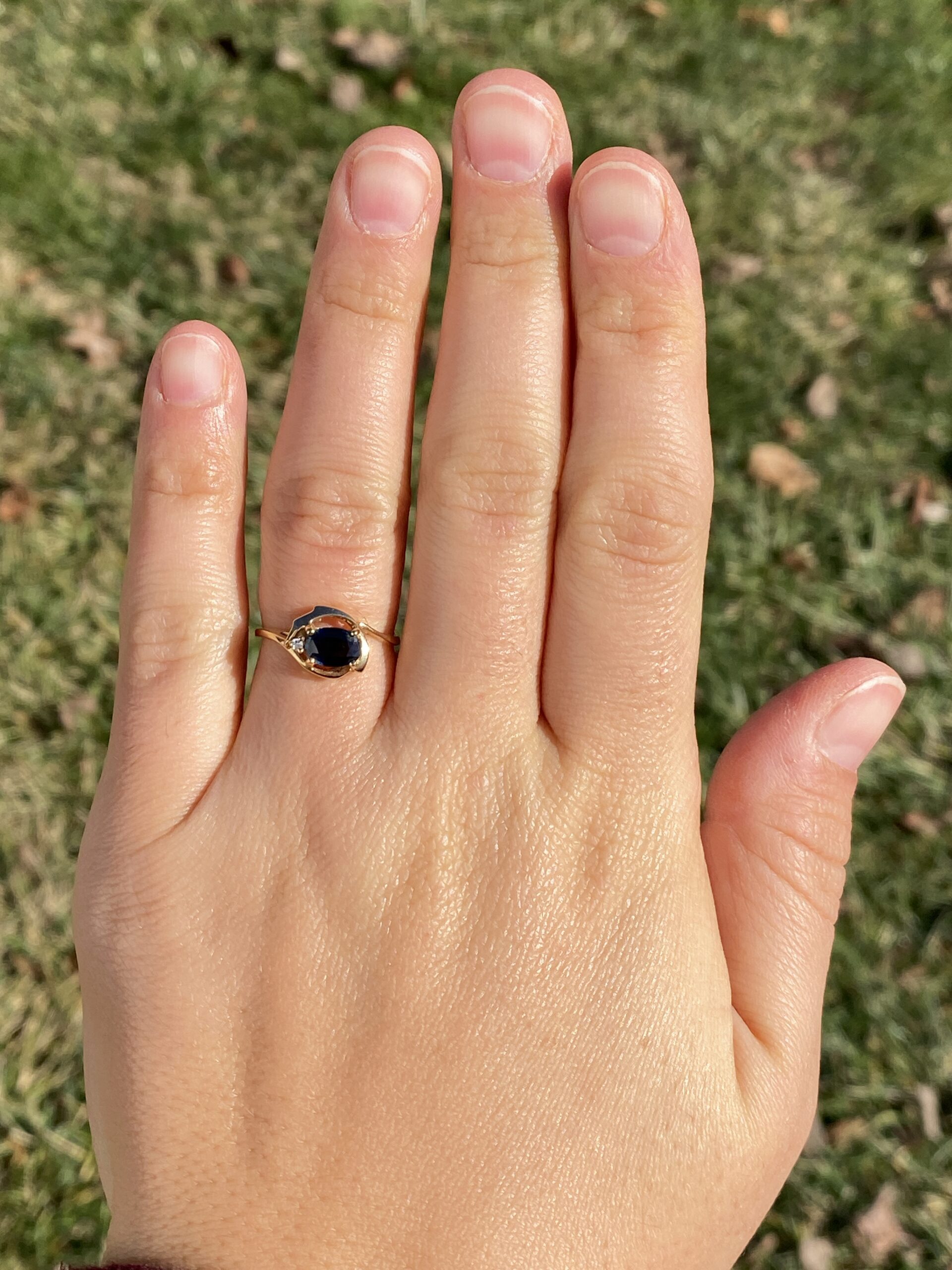 The 147th Avenue: East to West Sapphire and Diamond Ring in Yellow Gold - Image 9
