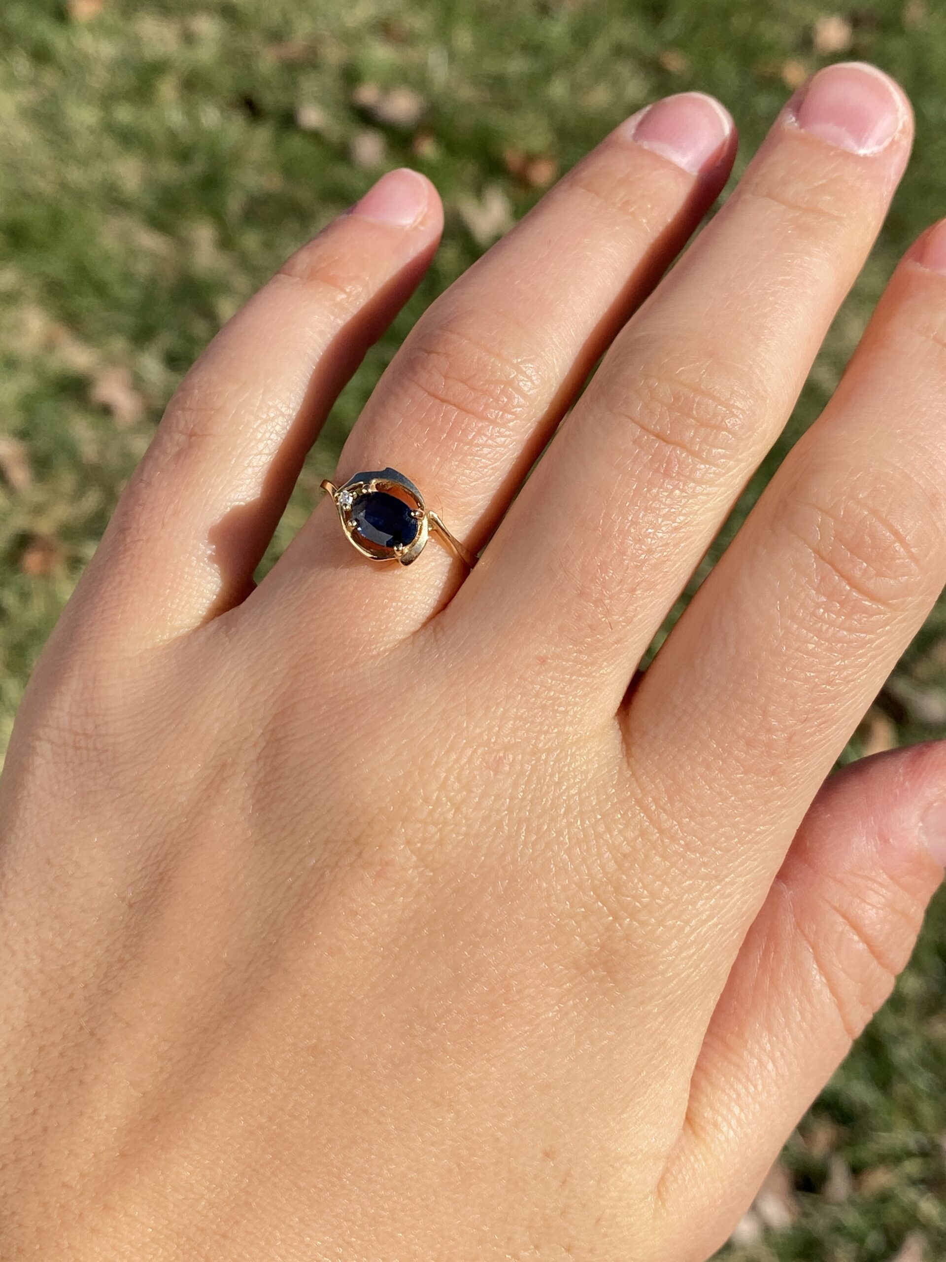 The 147th Avenue: East to West Sapphire and Diamond Ring in Yellow Gold - Image 10