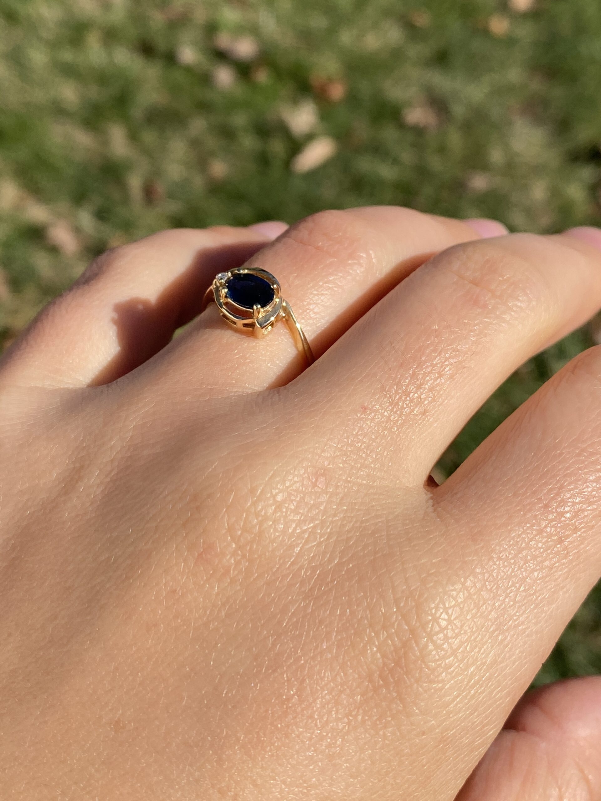 The 147th Avenue: East to West Sapphire and Diamond Ring in Yellow Gold - Image 11