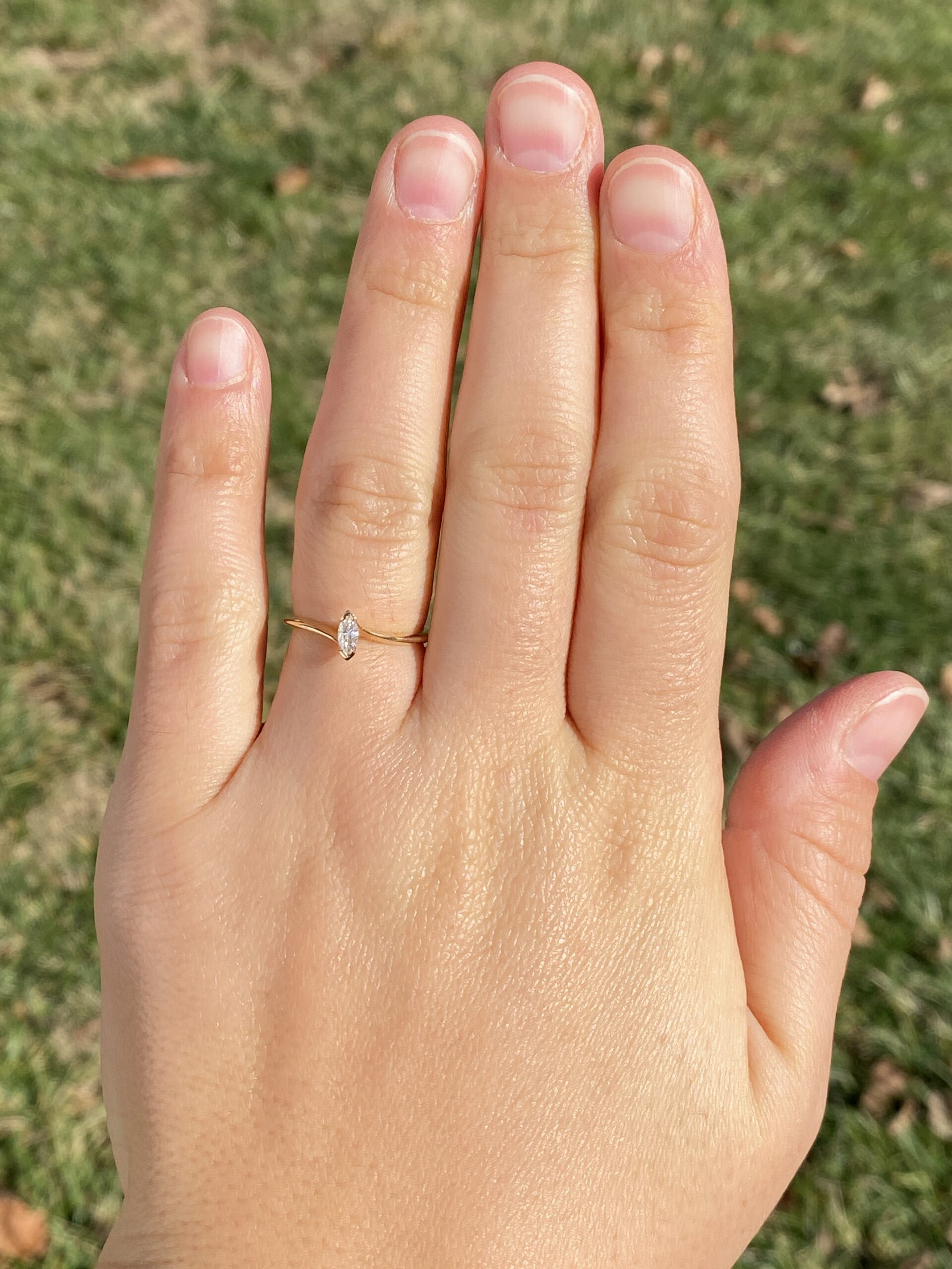 SOLD - The 158th Avenue: Marquise Brilliant Cut Natural Diamond Solitaire Ring in Yellow Gold - Image 8