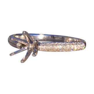Emma Signed Pave Set Natural Diamond Semi Mount in White Gold