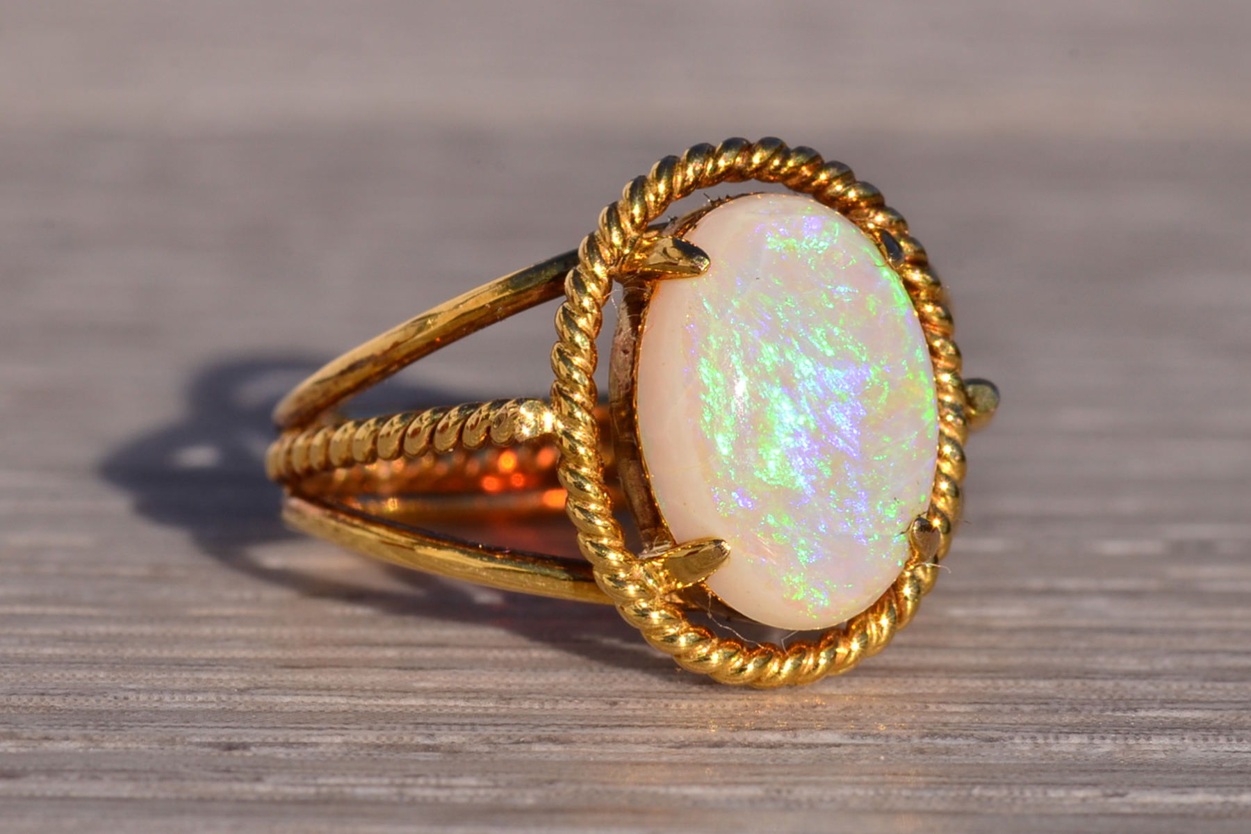 The 150th Avenue: Australian Opal Cocktail Ring in Yellow Gold - Image 6