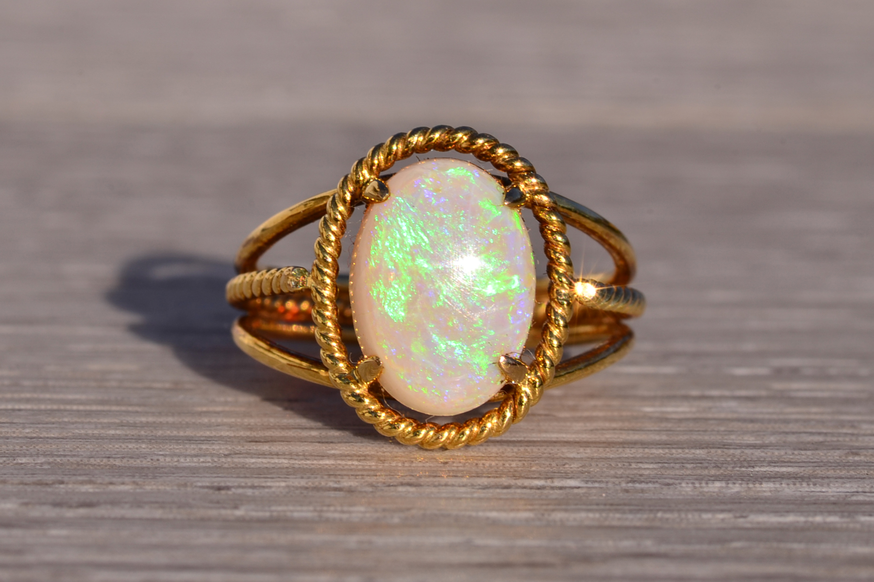 The 150th Avenue: Australian Opal Cocktail Ring in Yellow Gold - Image 7