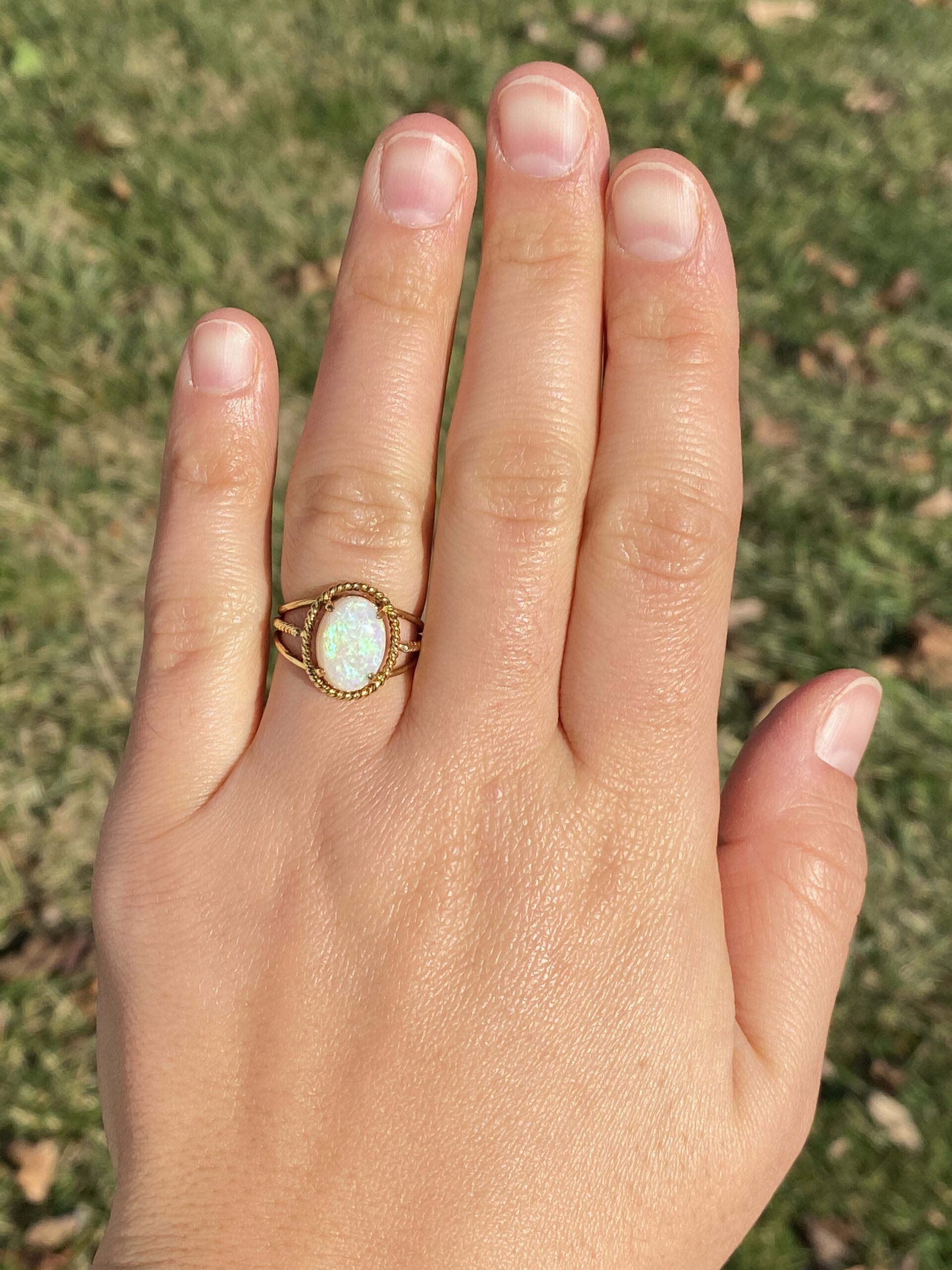 The 150th Avenue: Australian Opal Cocktail Ring in Yellow Gold - Image 8