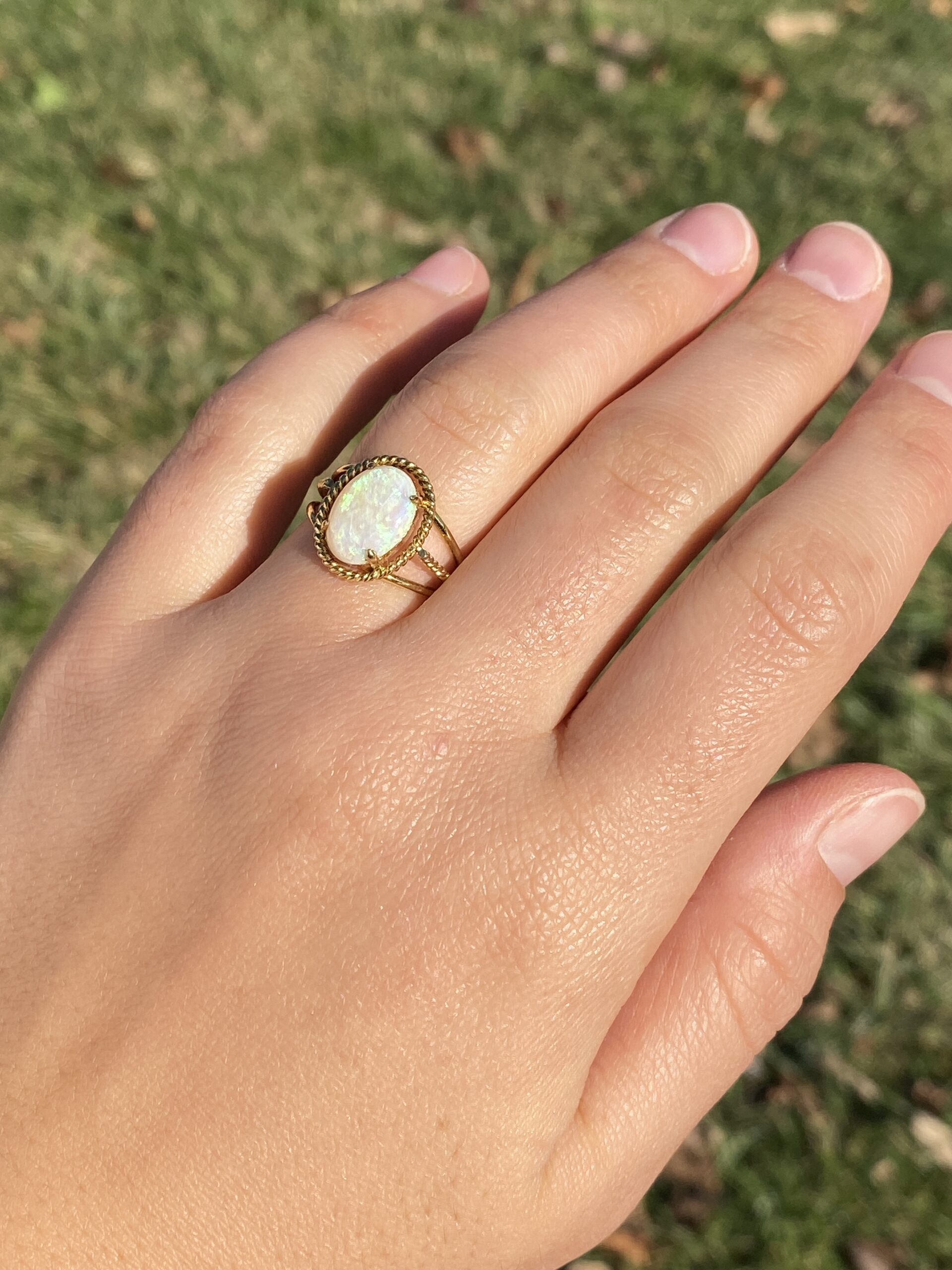 The 150th Avenue: Australian Opal Cocktail Ring in Yellow Gold - Image 9