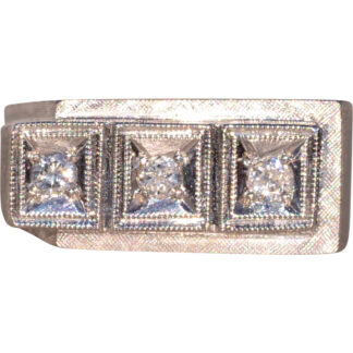 The 161st Street: Hollywood Glam Era Three Stone Cocktail Ring in White Gold