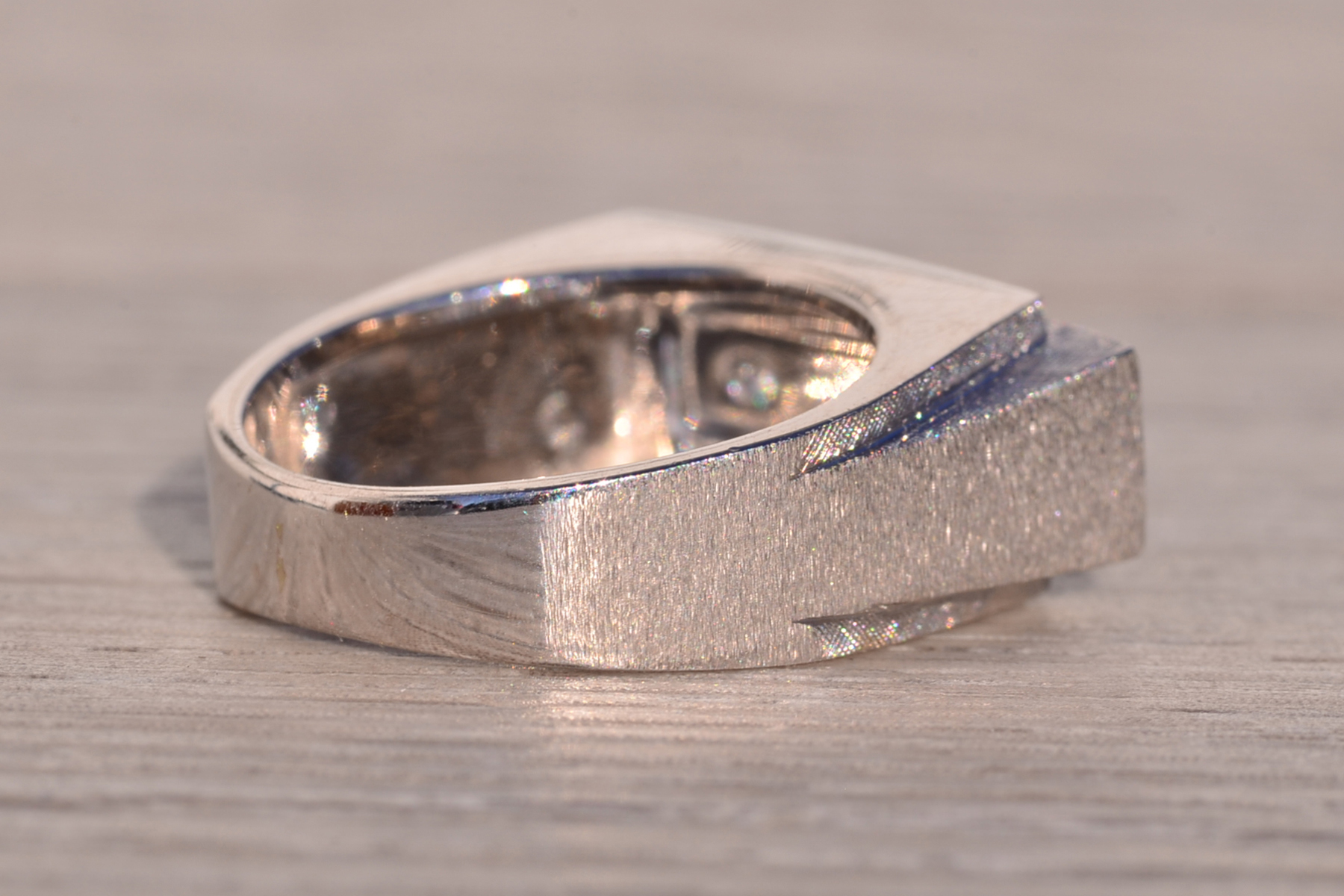 The 161st Street: Hollywood Glam Era Three Stone Cocktail Ring in White Gold - Image 5