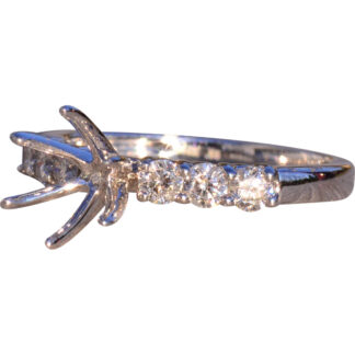 White Gold and Diamond Semi Mount with Natural Diamond